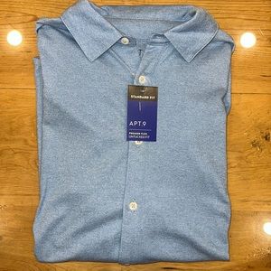 NEW/UNWORN Kohls Apt.9 Blue Short Sleeve Button Down